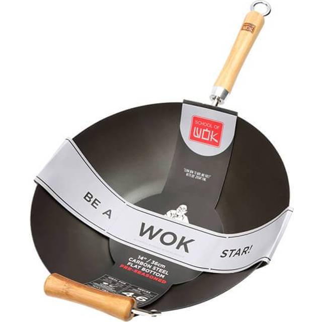 School of Wok förkryddad kolstålwok 36 cm