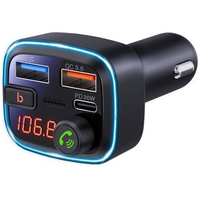 SiGN FM-sändare billaddare 48W (USB-C 30W) USB-A USB-C