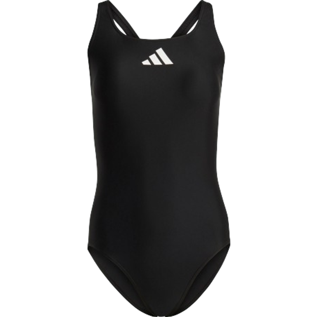 adidas 3 Bar Logo Swimsuit, Black/White