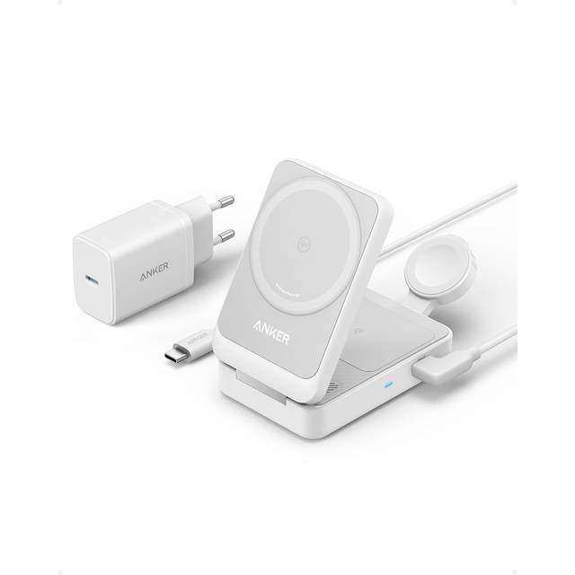 Anker 3 in 1 MagGo Foldable Wireless Charging Station Shell White