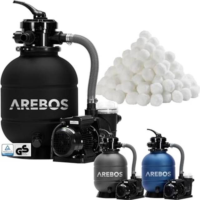 Arebos Sandfiltersystem Med Pump 350 W 9500 L H