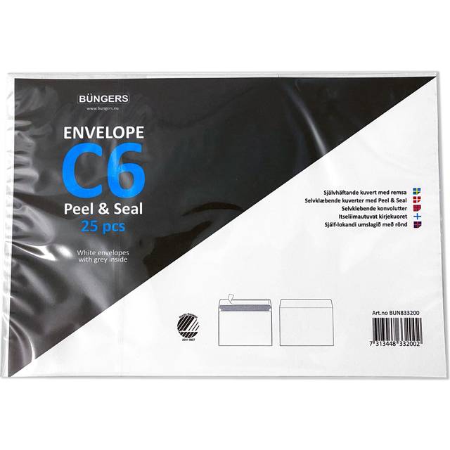 Büngers Kuvert C6 Peel & Seal 25-pack