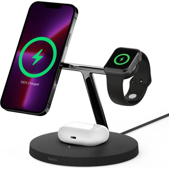 Belkin BoostCharge Pro 3-in-1 Wireless Charger with Official MagSafe Charging 15W WIZ017ttBK