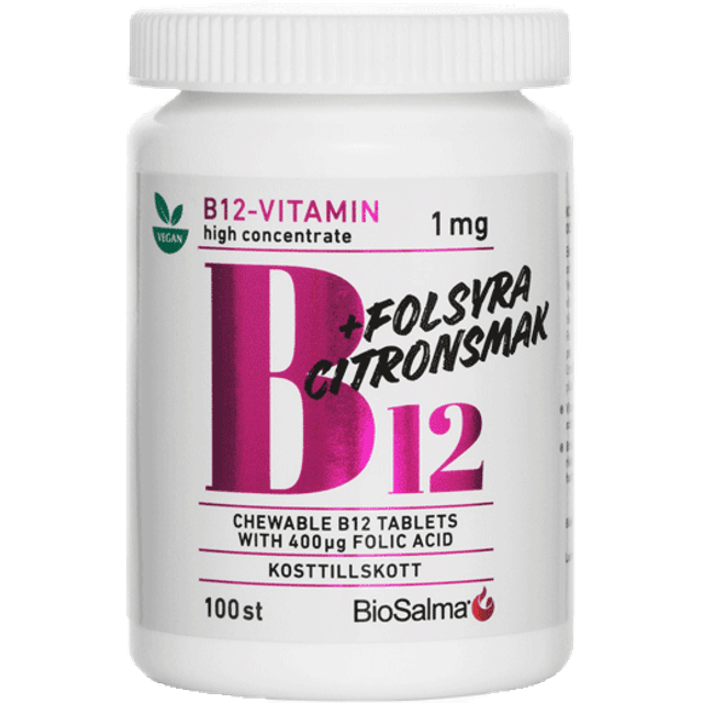 BioSalma B12 1mg + Folsyra 100 tabletter