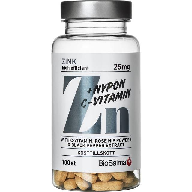BioSalma Zink 25mg + C-Vitamin & Nypon 100 st
