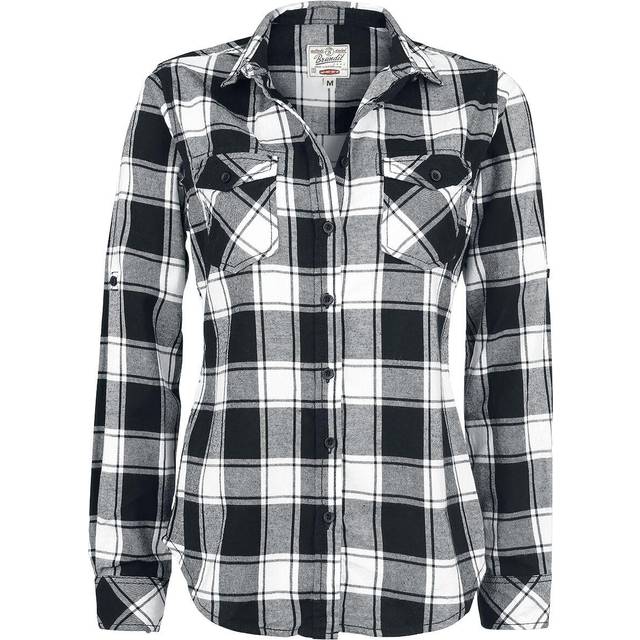 Brandit Amy Flannel Shirt - Black/White