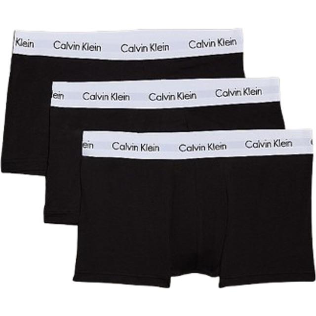Calvin Klein Cotton Stretch Low Rise Trunks 3-pack - Svart