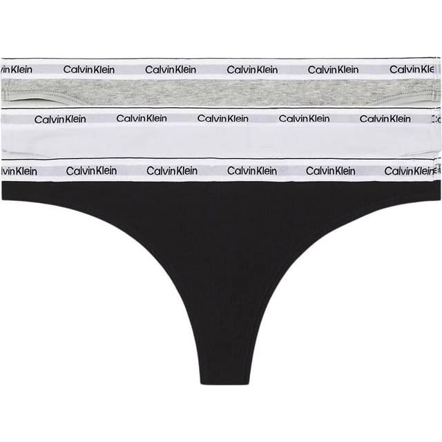 Calvin Klein Modern Logo Low Rise Stringtrosa 3-pack - Grå/Svart/Vit