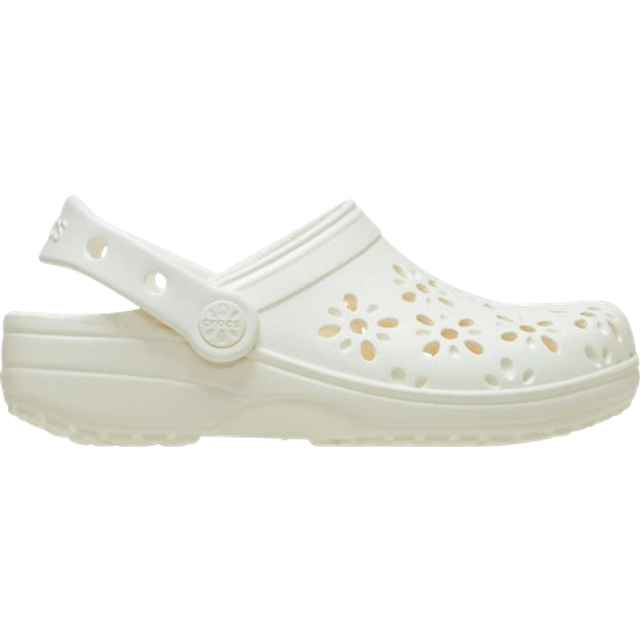 Crocs Classic Floral Cut-Out Clog, Chalk