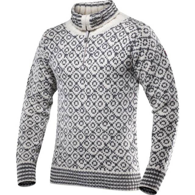 Devold Svalbard Zip Neck Sweater Unisex, Offwhite/Anthracite