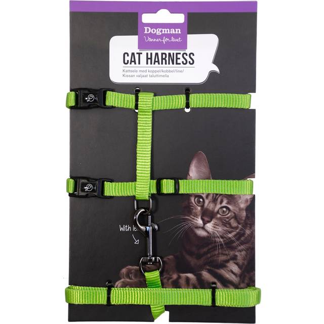 Dogman Kattsele-set Findus Justerbar Nylonsele med Koppel 10mm