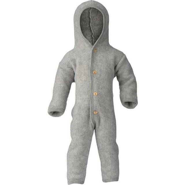 ENGEL Natur Hooded Fleece Overall - Light Grey Melange (575722-091)