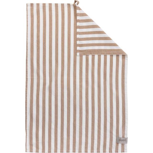 Ernst Wide Stripes Kökshandduk Vit, Beige (70x47cm)
