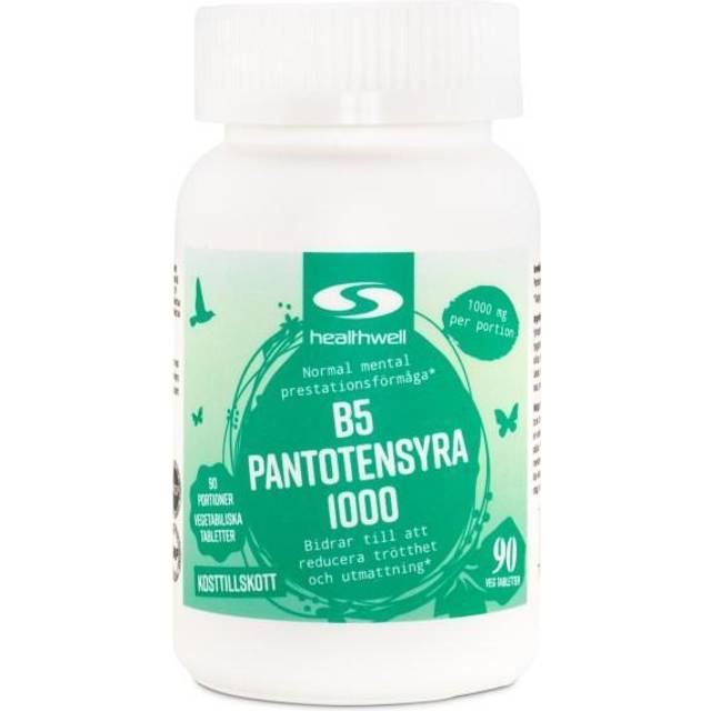 Healthwell B5 Pantotensyra 1000, 90 tabl