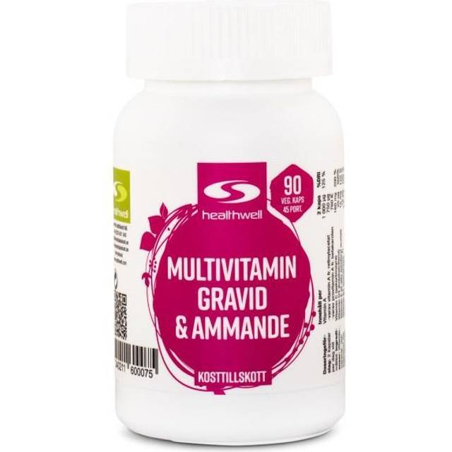 Healthwell Multivitamin Gravid & Ammande 90 kapslar
