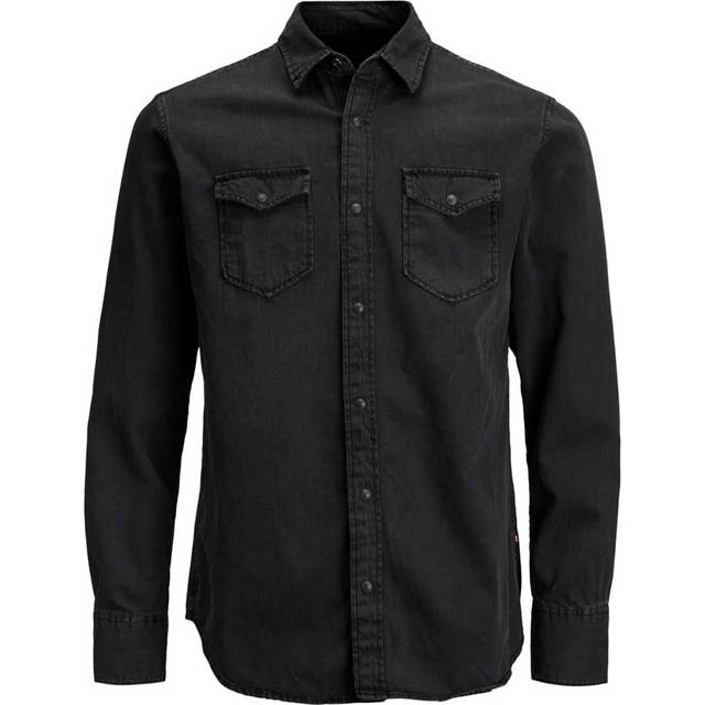 Jack & Jones Slim Fit Jeansskjorta - Grå/Svart Denim