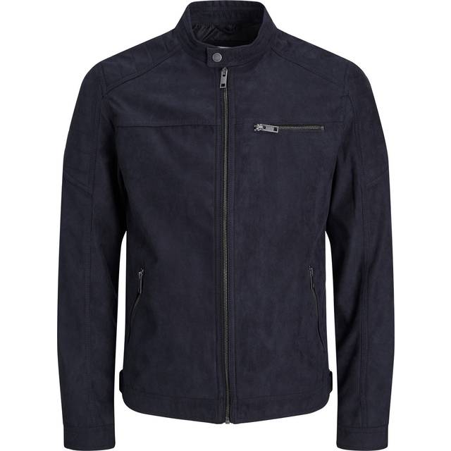 Jack & Jones Rocky Faux Suede Jacket - Blue/Jet Black