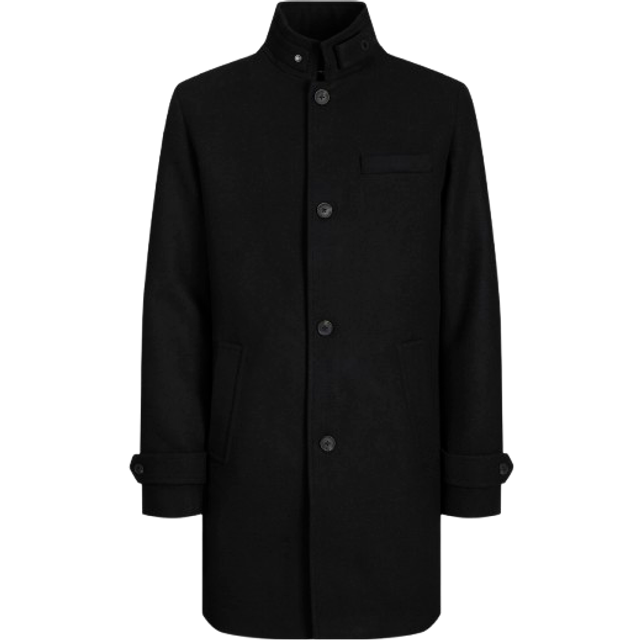 Jack & Jones Melton Wool Coat - Black