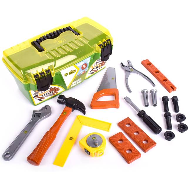 John Deere 18 Piece Deluxe Tool Box Construction Playset