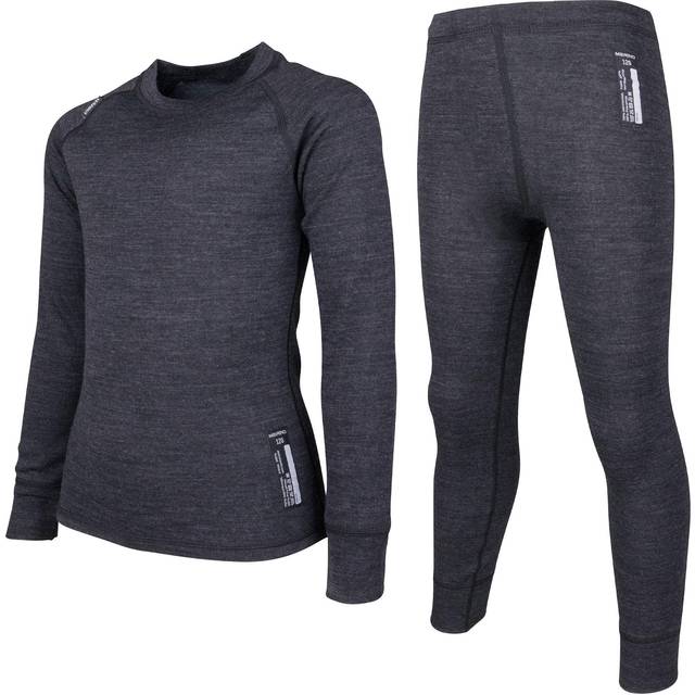 Lindberg Merino Underställ Barn-set - Black Melange