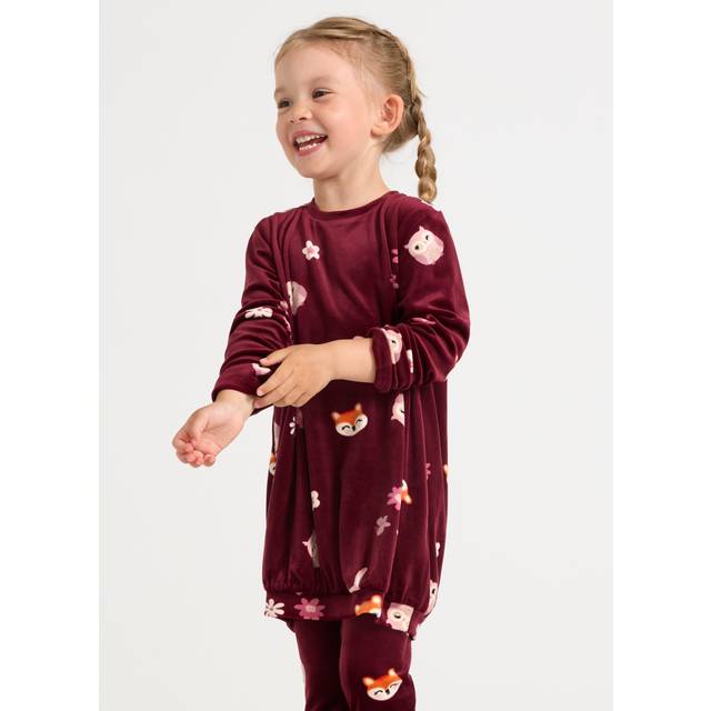 Lindex Tunika I Velour Top Long Velour Blusar - Red