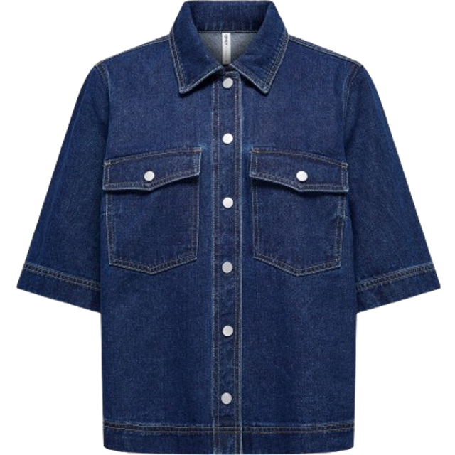 Only Belle Denim Shirt - Blue/Dark Blue
