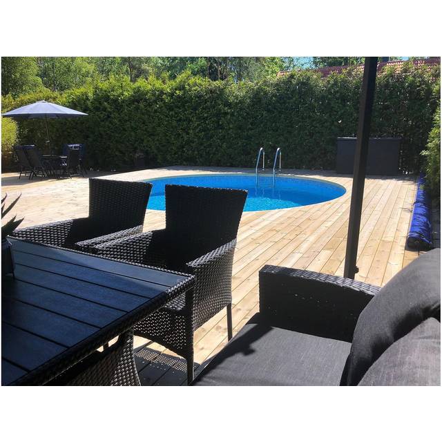 Planet Pool Stålväggspool Premium Rund 5,0x1,5m Inbyggd L:Ca