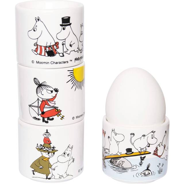 Pluto Mumin Äggkopp 4-pack Vit/Färg