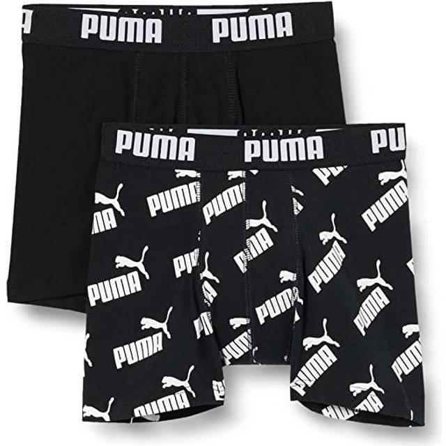 Puma Boy's Aop Boxer 2-pack, Black