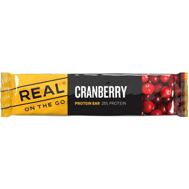Real On The Go Tranbär Proteinkaka 40g 1 st