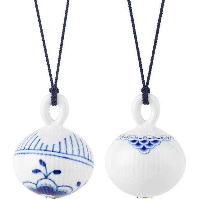 Royal Copenhagen Mega Fluted White/Blue Julgranspynt 9.5cm 2st