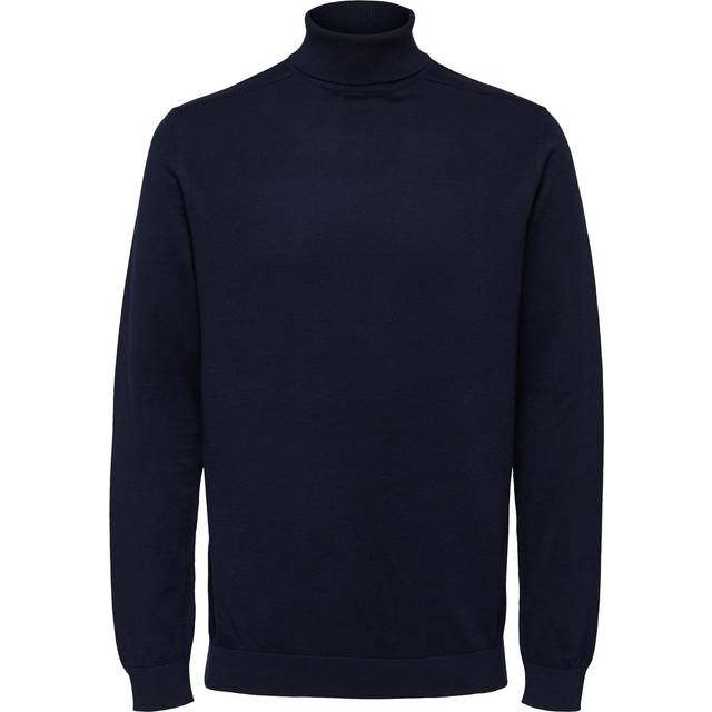 Selected Long-Sleeved Roll Neck Pullover, Navy Blazer