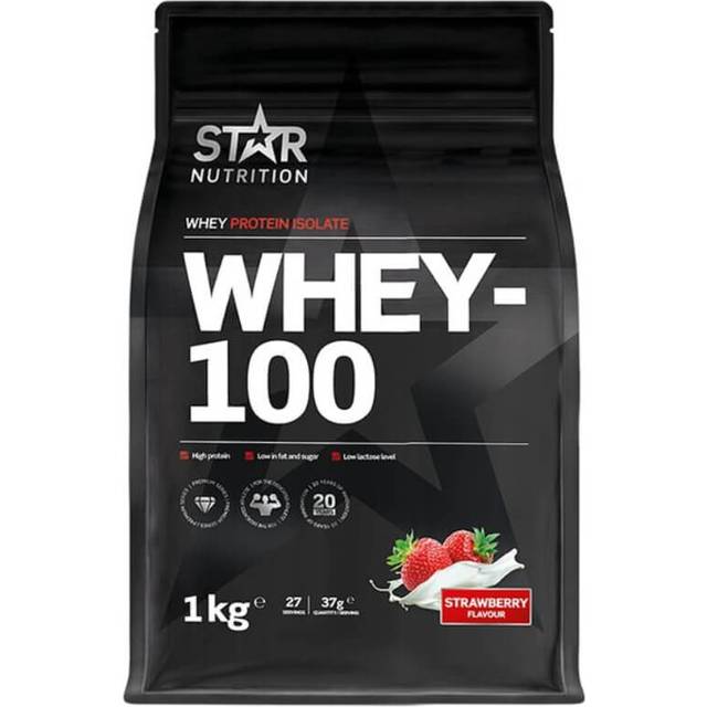 Star Nutrition Whey-100 Jordgubb 1kg