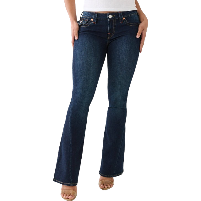 True Religion Joey Low Rise Flare Jeans - Dark Wash Muddy Waters