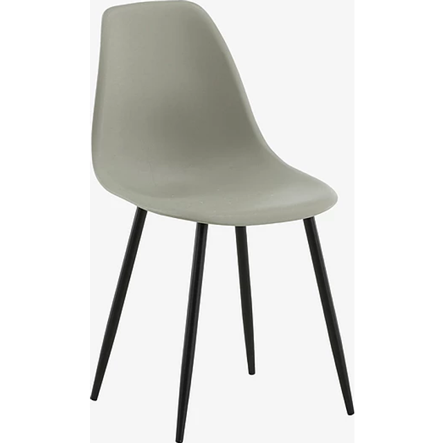 Venture Home Polar Plastic Matbordsstol Grå Svart Metall Köksstol 46cm 2st