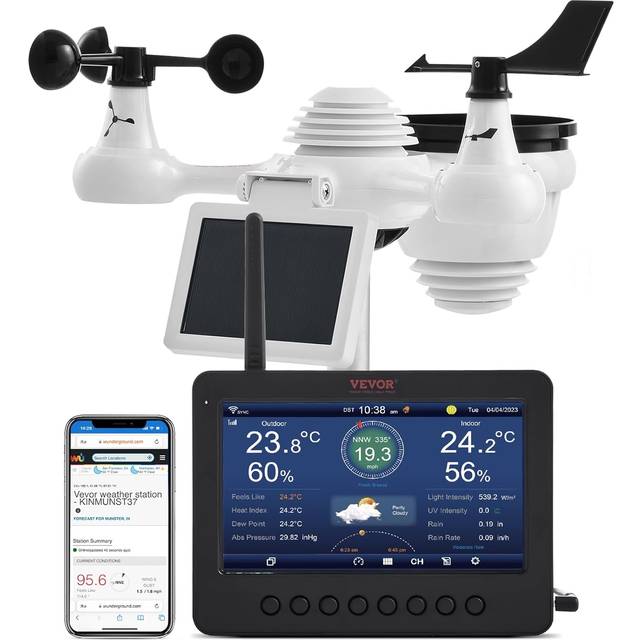 VEVOR 7-in-1 Wi-Fi Solcellsdriven Väderstation