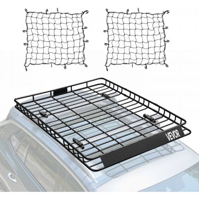 VEVOR Universal Roof Rack Cargo Carrier Basket 64x50x4.1 in