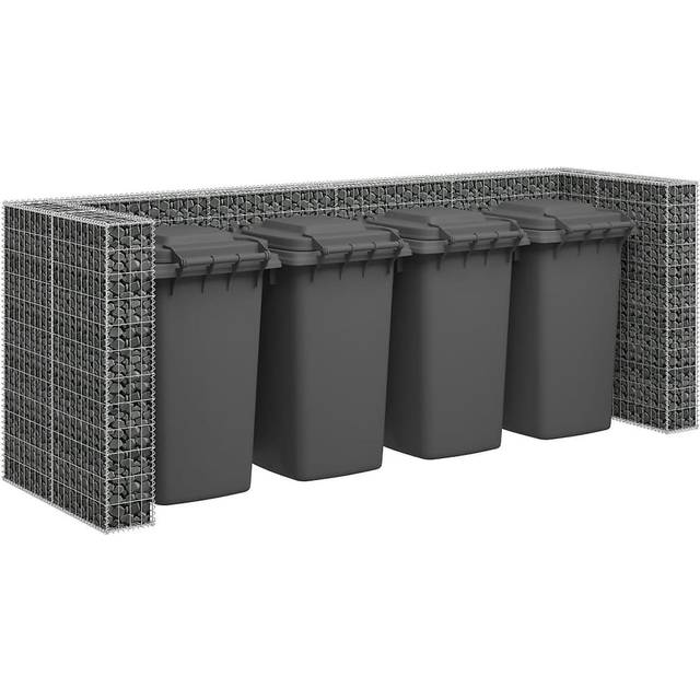 vidaXL Basic Gabionmur soptunnor galvaniserat 320x100x120 Silver