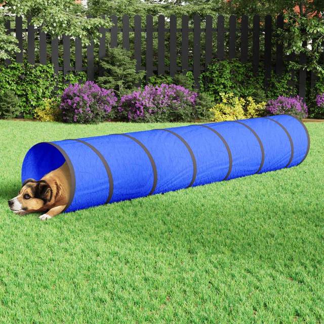 vidaXL Hundtunnel blå 50x300 polyester