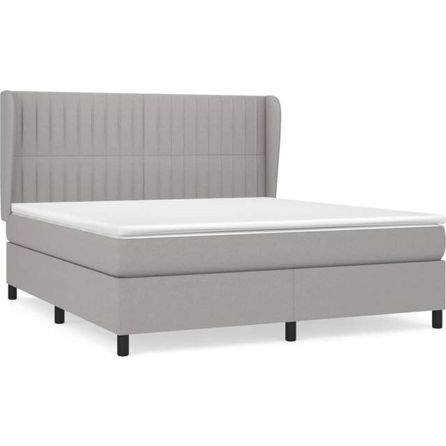 vidaXL mit Matratze 160x200 cm Hellgrau Boxspringbett