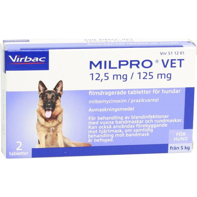 Virbac Milpro Vet 12.5 mg/125 mg 2 Tablets