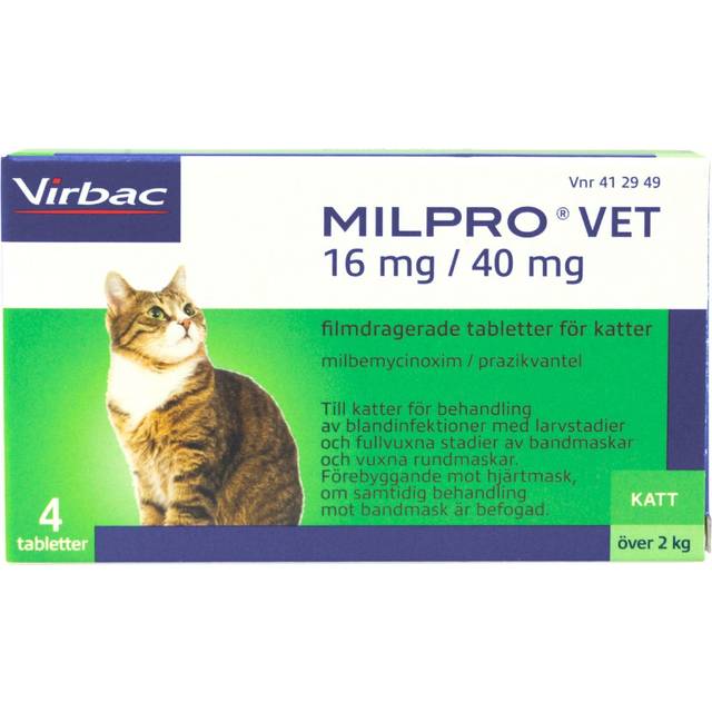 Virbac Milpro Vet 16mg/40mg 4 tabletter